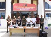 Pemkab Tubaba Saksikan Pemusnahan Barang Bukti 20 Kasus Pidana Oleh Kejari